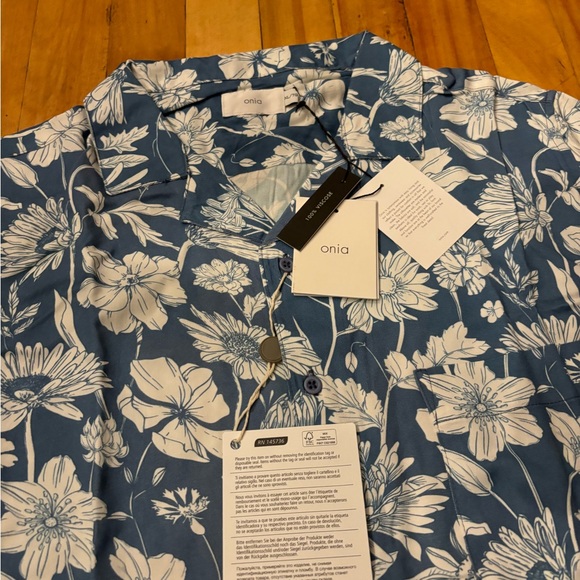 BNWT Onia floral pattern button up shirt XL - Picture 6 of 7